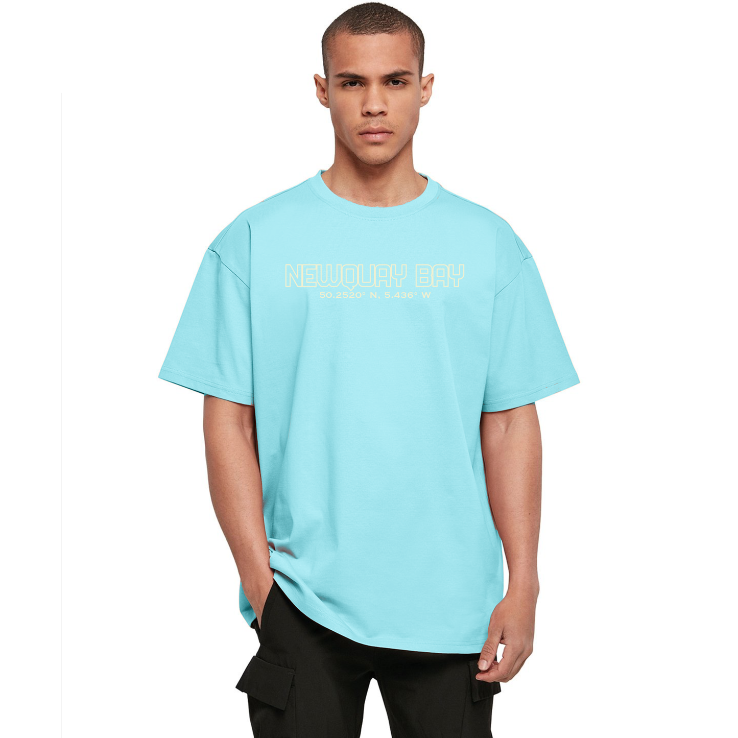 Ocean Wave Coordinates Tee - Newquay Bay